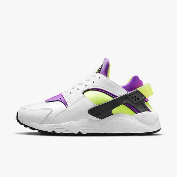 Women\'s Nike Air Huarache Sneakers White / Black / Yellow | NK631SCZ