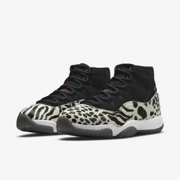 Women's Nike Air Jordan 11 Retro Sneakers Black / White / Red | NK183NYF