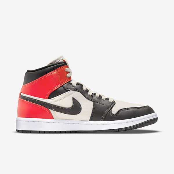 Women's Nike Air Jordan 1 Mid SE Sneakers Light Brown / Light Red / White | NK248LGH