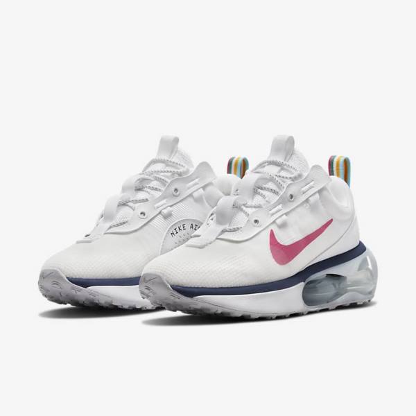 Women's Nike Air Max 2021 Sneakers White / Blue / Platinum / Pink | NK683XSJ