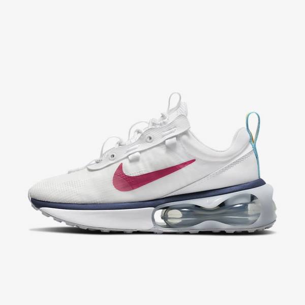 Women\'s Nike Air Max 2021 Sneakers White / Blue / Platinum / Pink | NK683XSJ