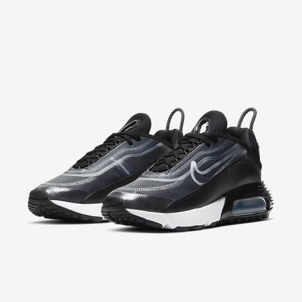 Women's Nike Air Max 2090 Sneakers Black / Metal Silver / White | NK981EPA