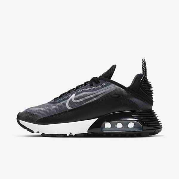 Women\'s Nike Air Max 2090 Sneakers Black / Metal Silver / White | NK981EPA