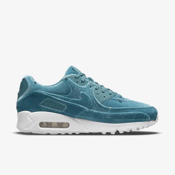 Women's Nike Air Max 90 Premium Sneakers Grey Green / Metal Silver / White / Grey Green | NK168SAU