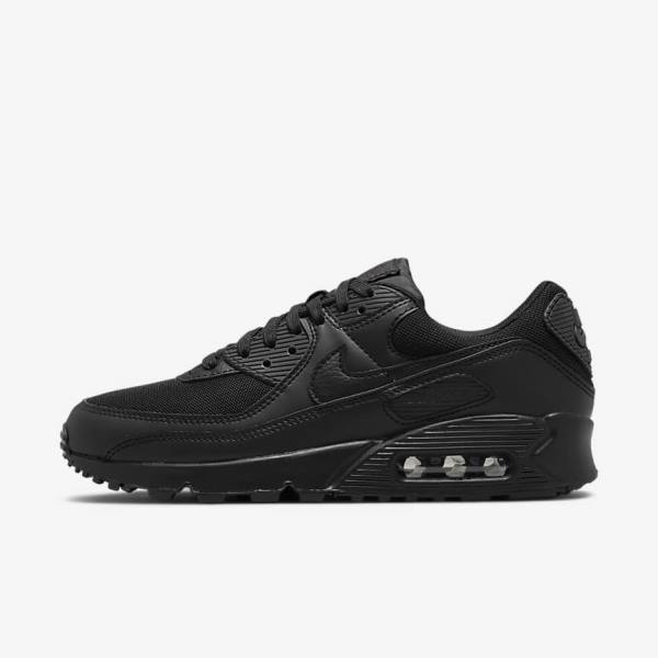 Women\'s Nike Air Max 90 Sneakers Black | NK978FMQ