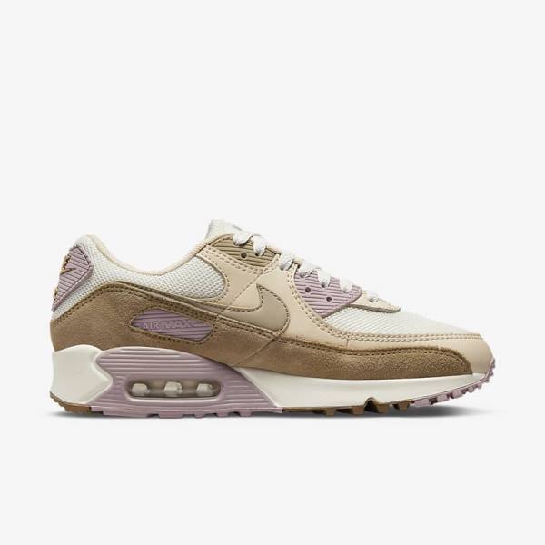 Women's Nike Air Max 90 Sneakers Brown / Light Purple / Khaki | NK273ZHM