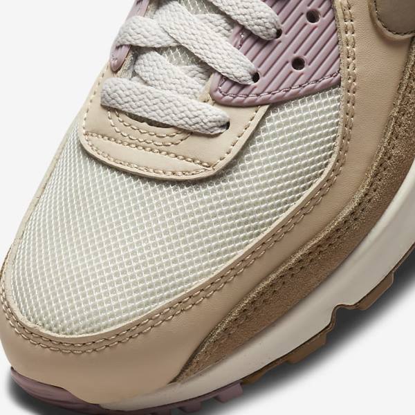 Women's Nike Air Max 90 Sneakers Brown / Light Purple / Khaki | NK273ZHM