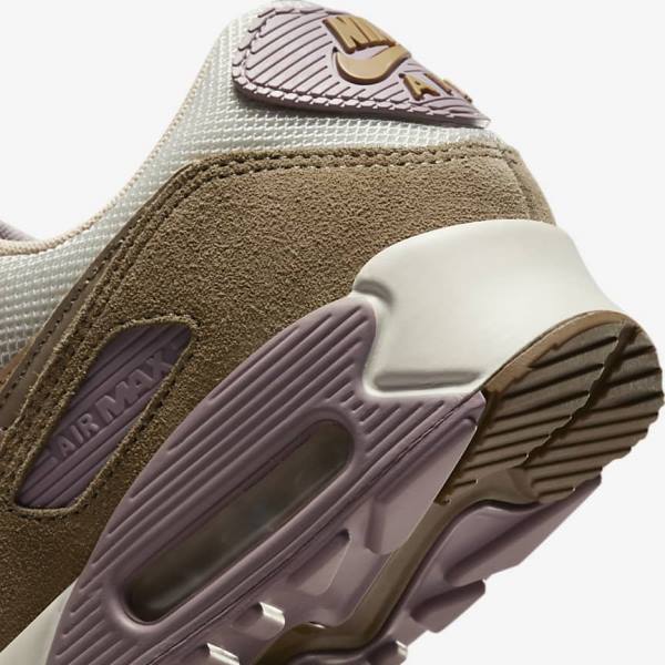 Women's Nike Air Max 90 Sneakers Brown / Light Purple / Khaki | NK273ZHM