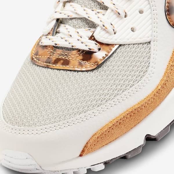 Women's Nike Air Max 90 Sneakers Brown / Light Beige / Yellow | NK625BKN