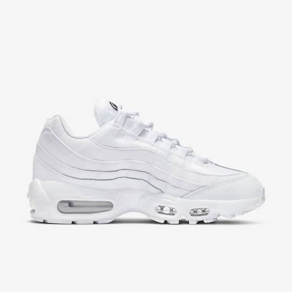 Women's Nike Air Max 95 Essential Sneakers White / Black | NK849IOA