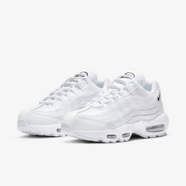 Women's Nike Air Max 95 Essential Sneakers White / Black | NK849IOA