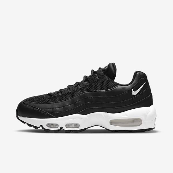 Women\'s Nike Air Max 95 Sneakers Black / White | NK465ZJE