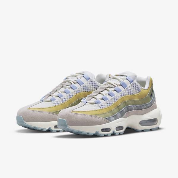 Women's Nike Air Max 95 Sneakers Light Blue / Olive | NK357NEY