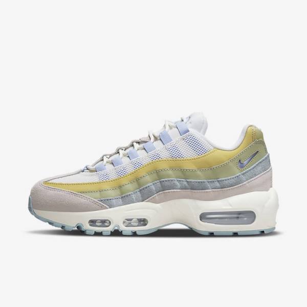 Women\'s Nike Air Max 95 Sneakers Light Blue / Olive | NK357NEY