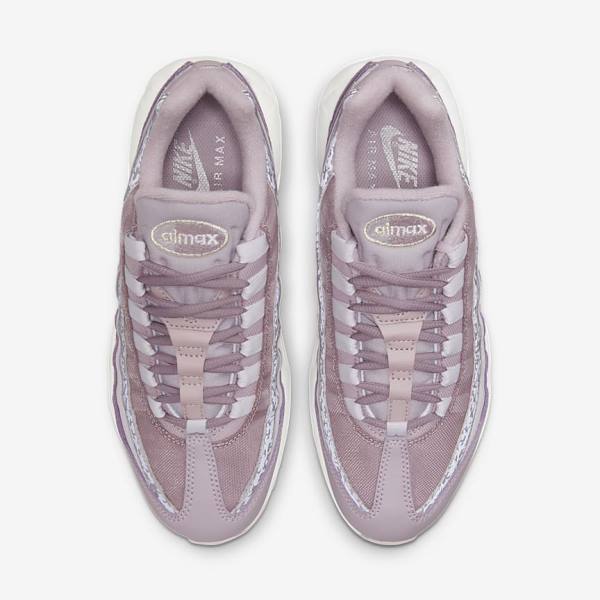 Women's Nike Air Max 95 Sneakers Purple / White / Metal Silver | NK419MZE