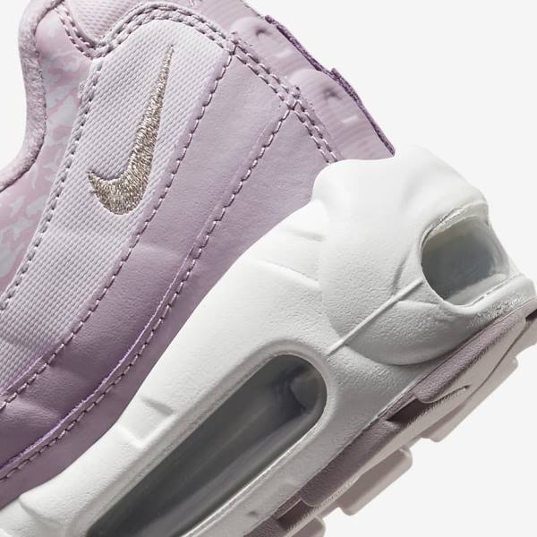 Women's Nike Air Max 95 Sneakers Purple / White / Metal Silver | NK419MZE