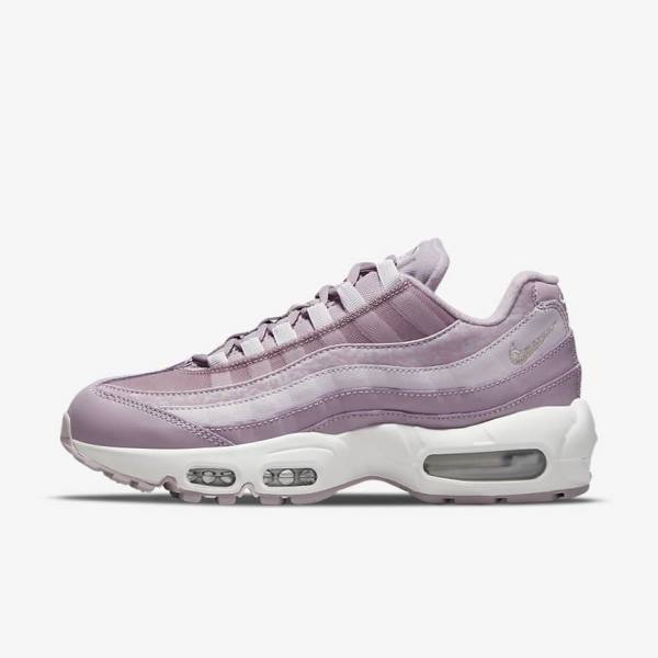 Women\'s Nike Air Max 95 Sneakers Purple / White / Metal Silver | NK419MZE