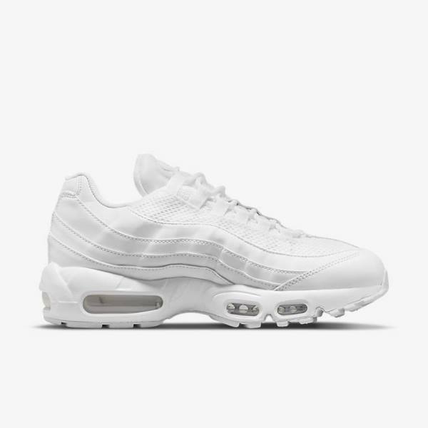 Women's Nike Air Max 95 Sneakers White / Metal Silver / White | NK902YGM