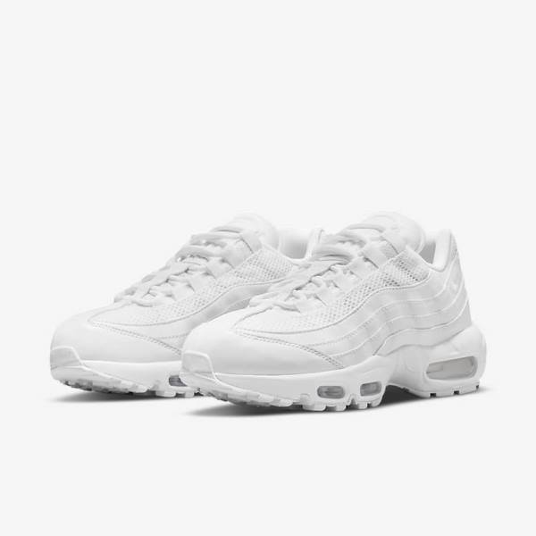 Women's Nike Air Max 95 Sneakers White / Metal Silver / White | NK902YGM