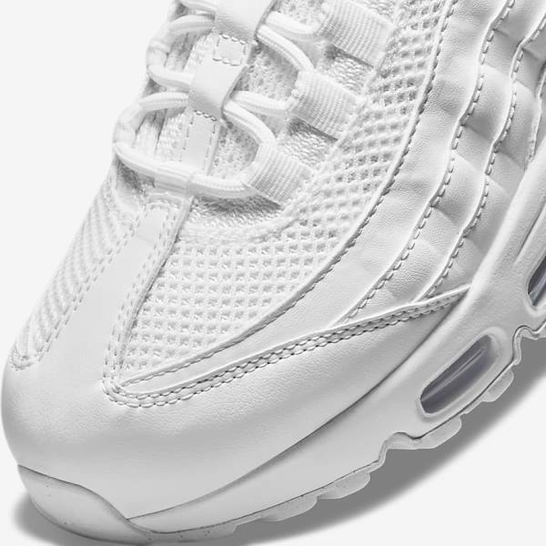 Women's Nike Air Max 95 Sneakers White / Metal Silver / White | NK902YGM