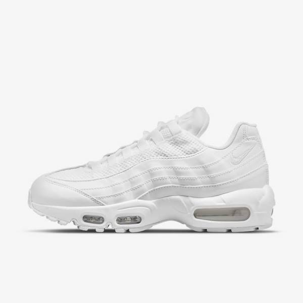 Women\'s Nike Air Max 95 Sneakers White / Metal Silver / White | NK902YGM