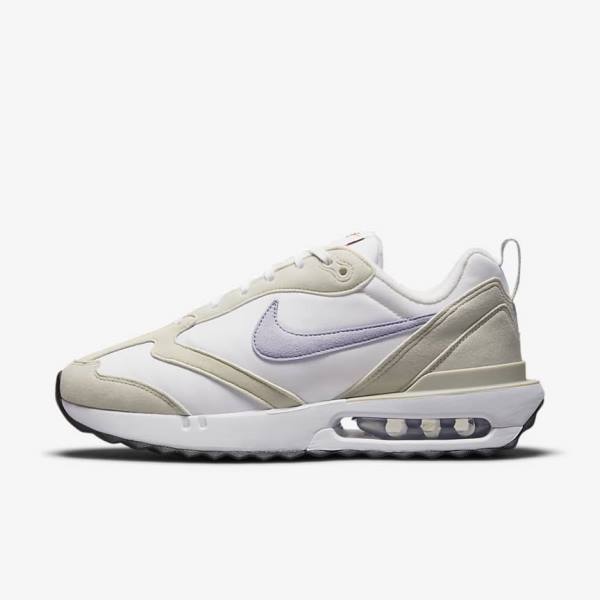 Women\'s Nike Air Max Dawn Sneakers White / Light Beige / Black / Purple | NK915IAU