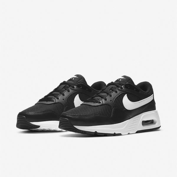 Women's Nike Air Max SC Sneakers Black / White | NK152HGP