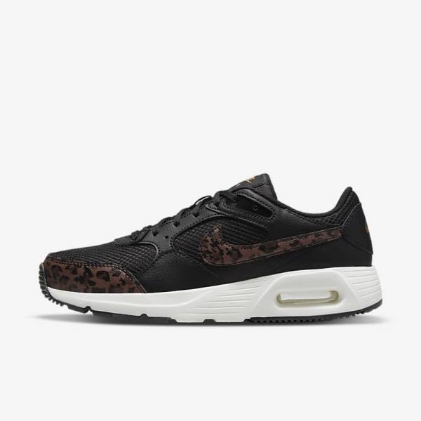 Women\'s Nike Air Max SC Sneakers Black / Metal Gold / Brown | NK846WHT