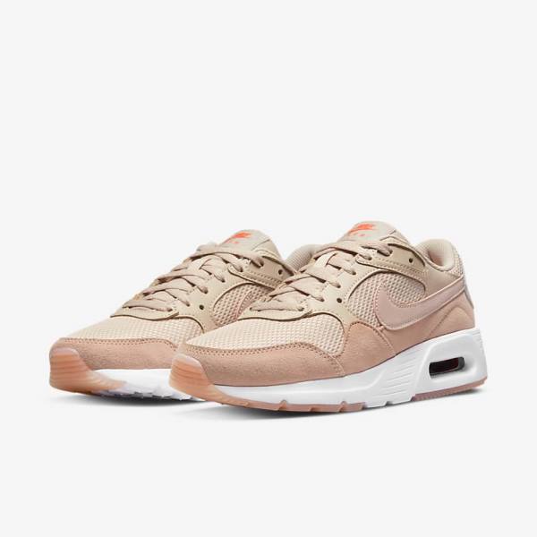 Women's Nike Air Max SC Sneakers Khaki Grey / Rose / White / Pink | NK628QNF