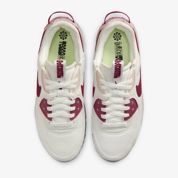 Women's Nike Air Max Terrascape 90 Sneakers White / Pink / Burgundy | NK943QFG