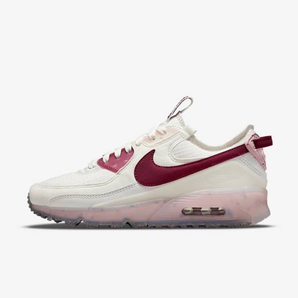 Women\'s Nike Air Max Terrascape 90 Sneakers White / Pink / Burgundy | NK943QFG