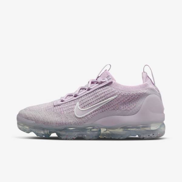 Women\'s Nike Air VaporMax 2021 FK Sneakers Light Pink / White / Metal Silver / Purple | NK014DIZ