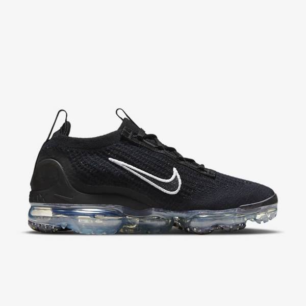 Women's Nike Air VaporMax 2021 FK Sneakers Black / Metal Silver / White | NK289PAN