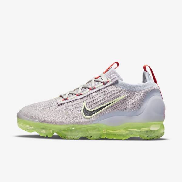 Women\'s Nike Air VaporMax 2021 FK Sneakers Light Beige / Light Green / Black | NK405DOV