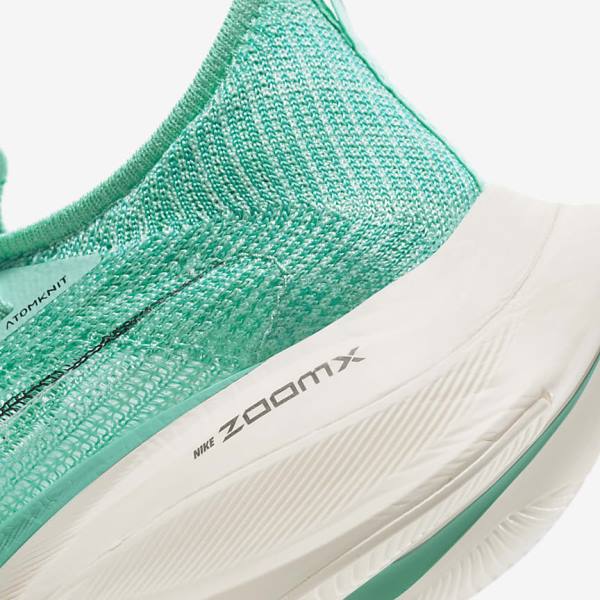 Women's Nike Air Zoom Alphafly NEXT% Flyknit Road Racing Running Shoes Turquoise / Black / Light Turquoise / White | NK046KPI