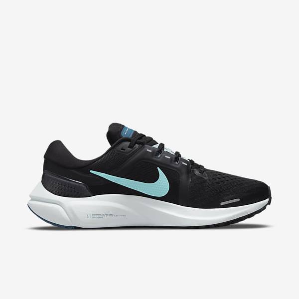 Women's Nike Air Zoom Vomero 16 Road Running Shoes Black / Light Turquoise / Green | NK153RYL