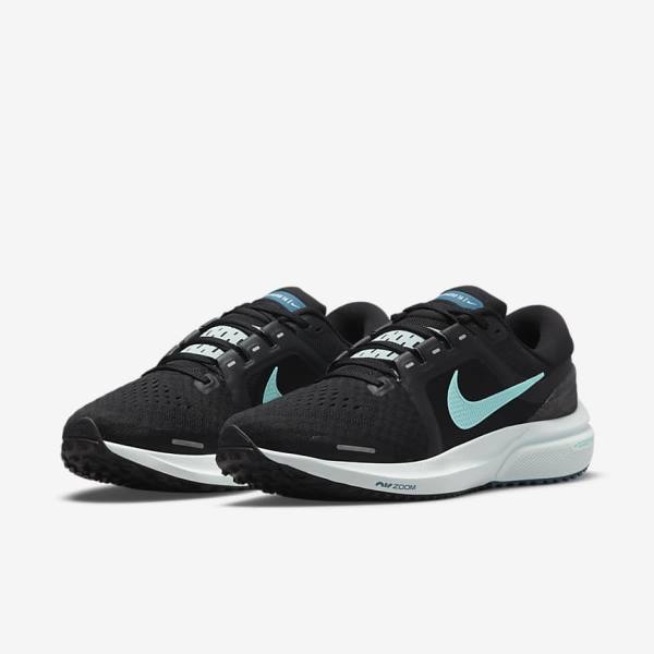 Women's Nike Air Zoom Vomero 16 Road Running Shoes Black / Light Turquoise / Green | NK153RYL