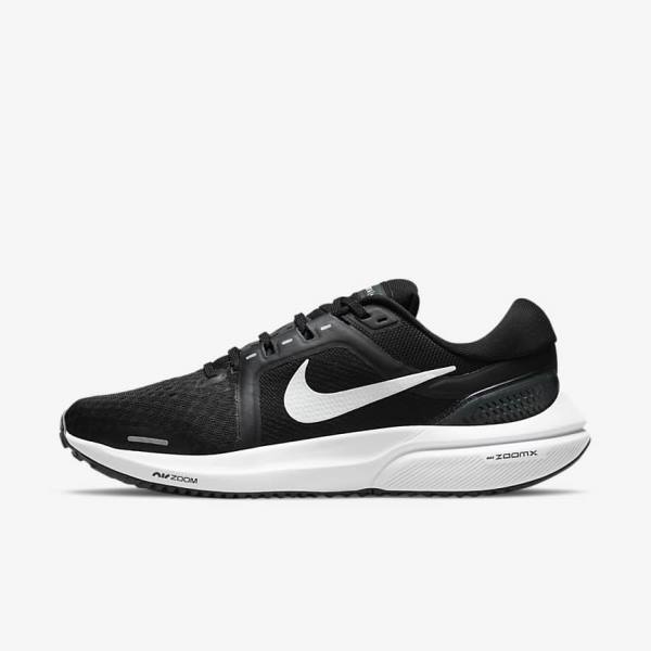 Women\'s Nike Air Zoom Vomero 16 Road Running Shoes Black / Dark Grey / White | NK423XYA