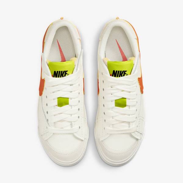 Women's Nike Blazer Low 77 Jumbo Sneakers Green / Orange | NK385BCD