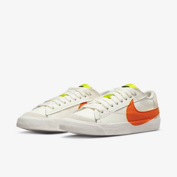 Women's Nike Blazer Low 77 Jumbo Sneakers Green / Orange | NK385BCD