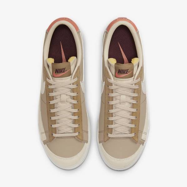 Women's Nike Blazer Low Platform SP Sneakers Khaki / Light Beige | NK641MSV