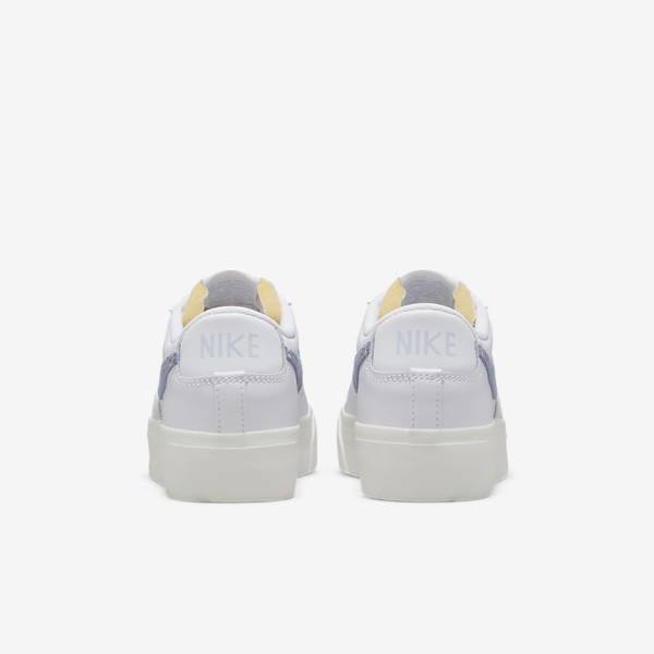 Women's Nike Blazer Low Platform Sneakers White / Light Blue | NK167LBH