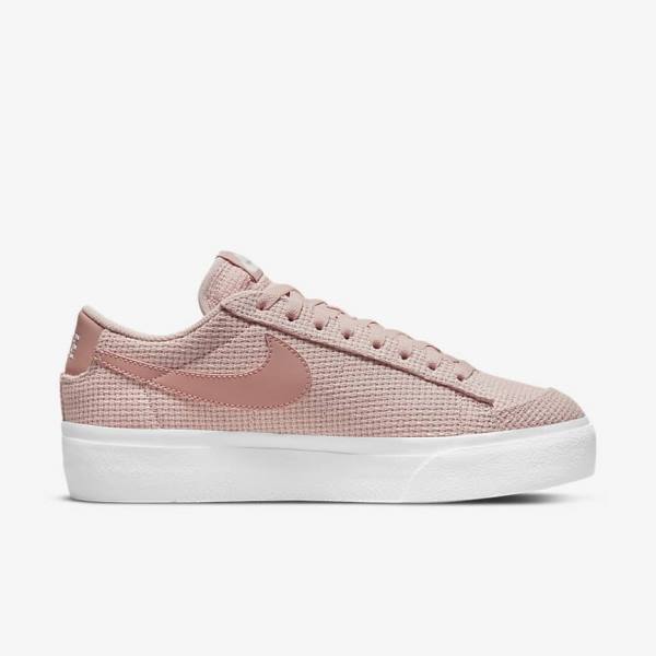 Women's Nike Blazer Low Platform Sneakers Pink / White / Pink / Rose | NK214OWM