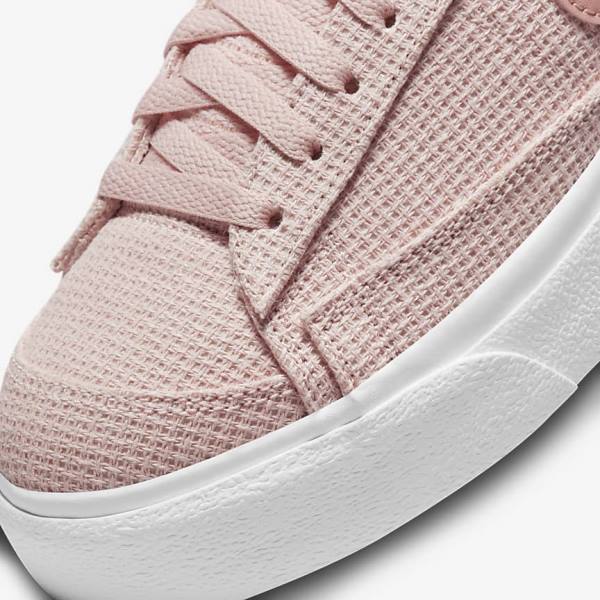 Women's Nike Blazer Low Platform Sneakers Pink / White / Pink / Rose | NK214OWM