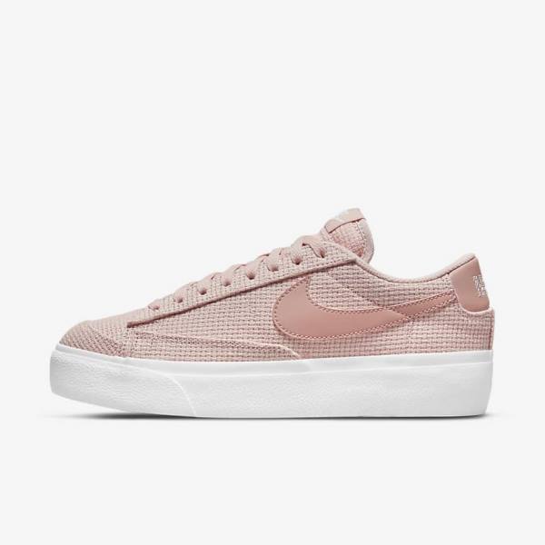 Women\'s Nike Blazer Low Platform Sneakers Pink / White / Pink / Rose | NK214OWM