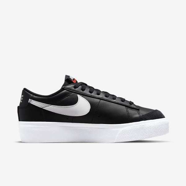 Women's Nike Blazer Low Platform Sneakers Black | NK264GMK