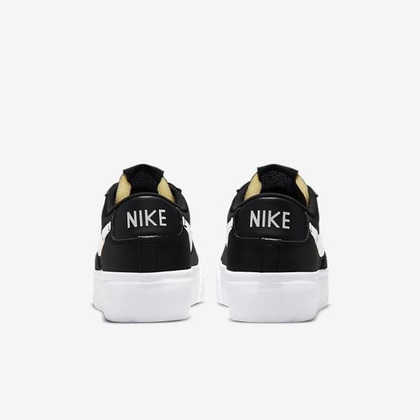 Women's Nike Blazer Low Platform Sneakers Black | NK264GMK