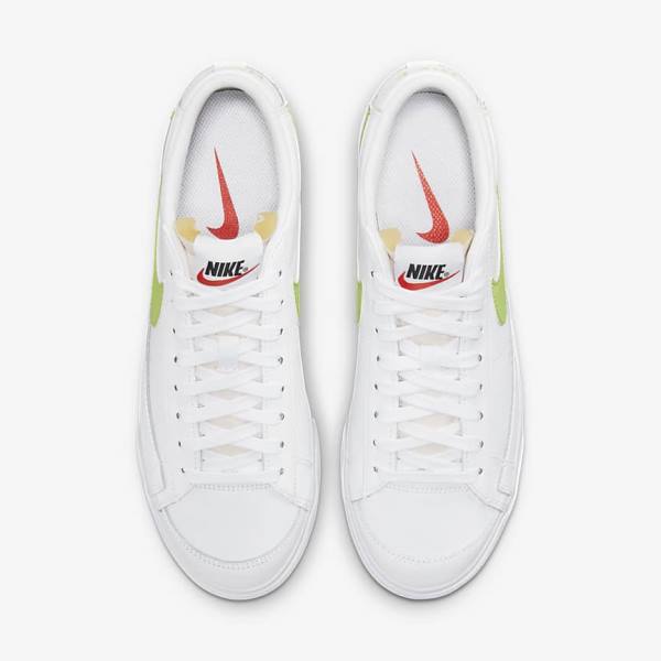 Women's Nike Blazer Low Platform Sneakers White / Black / Light Lemon | NK318HAY