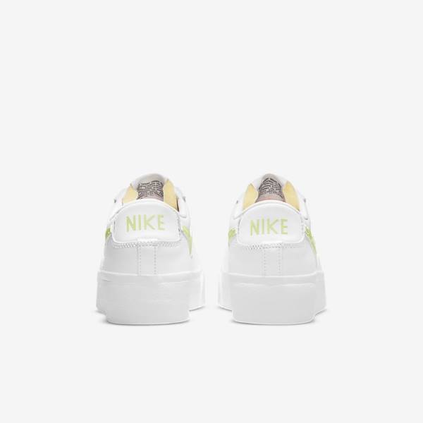 Women's Nike Blazer Low Platform Sneakers White / Black / Light Lemon | NK318HAY