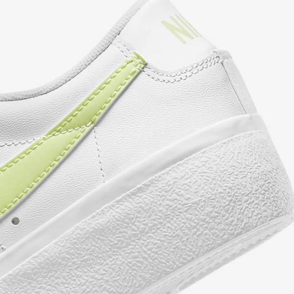 Women's Nike Blazer Low Platform Sneakers White / Black / Light Lemon | NK318HAY